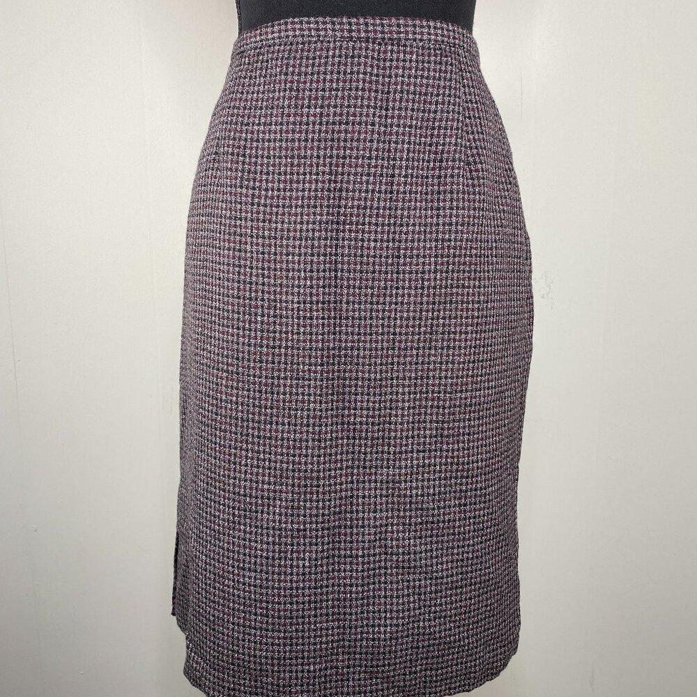 Vintage Paul Harris Design Pencil Skirt Women's 10 Multicolor Houndstooth USA